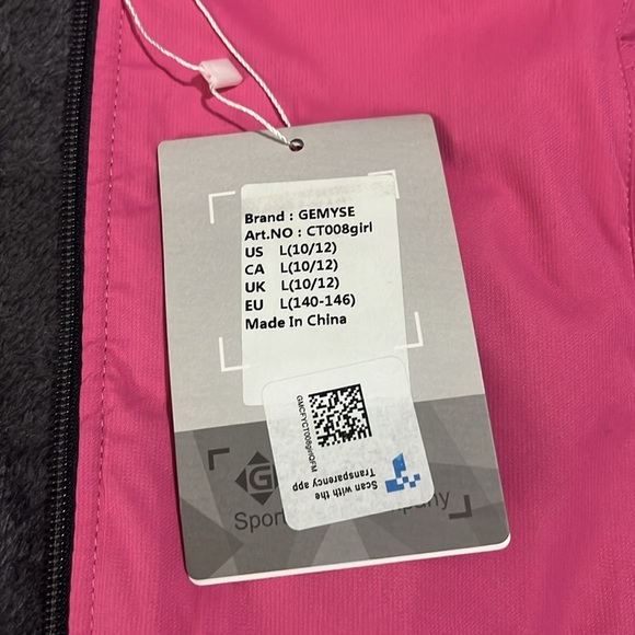 GEMYSE Jacket Girl's Large Pink Waterproof Ski Snow Hooded Fleece Lined Winter - Picture 14 of 17